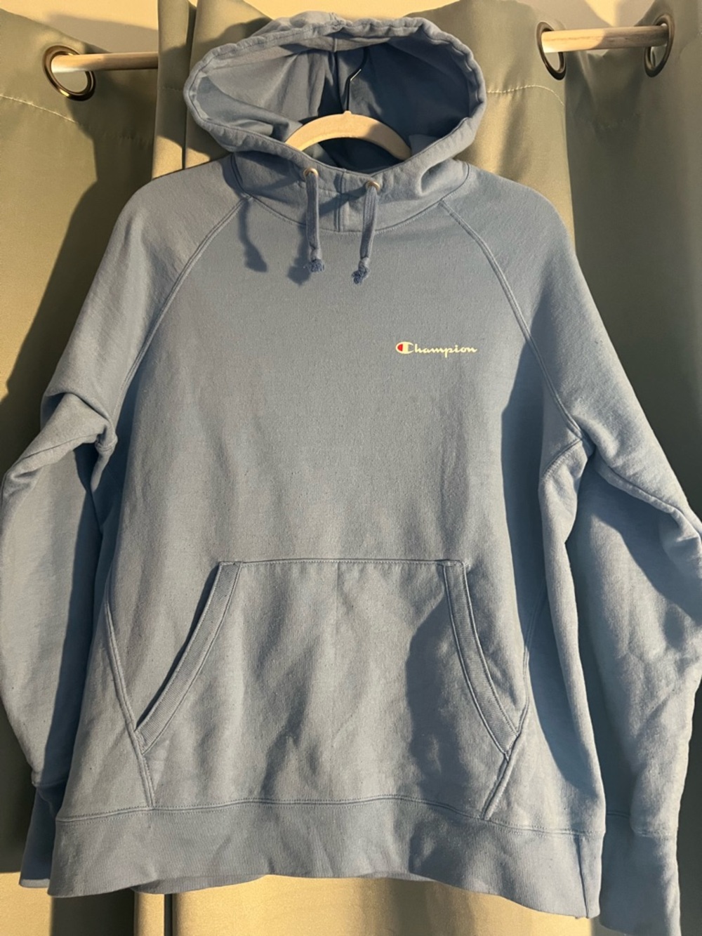 Champion Light Blue Pullover Hoodie with Kangaroo Pocket L